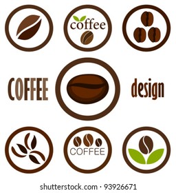 Coffee bean symbols for design. Vector icons