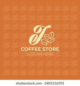 Coffee bean T letter logo | EPS format | Editable
