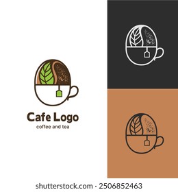 Vektorgrafik mit Coffee Bean und Tee-Logo