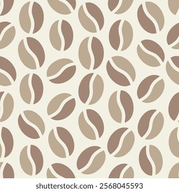 Coffee bean toss seamless vector pattern brown beige and pink tan, scrapbooking, wallpaper, textile