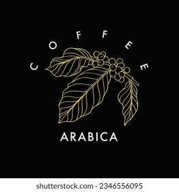 coffee bean and tree of black drawing ink sketch for packaging, label, poster, banner, brochure, flayer, promotion, t-shirt, advertising, background, interior, mural, cover, menu, art print.