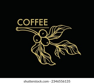 grano de café y árbol de boceto de tinta negra para el embalaje, etiqueta, cartel, pancarta, folleto, capa, promoción, camiseta, publicidad, fondo, interior, mural, cubierta, menú, impresión de arte.