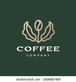 coffee bean tree leaf sprout logo vector icon illustration