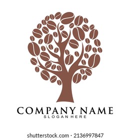 Coffee bean tree vector logo