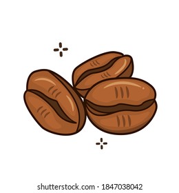 Coffee bean vector graphics illustration isolated on white background