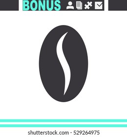 Coffee bean vector icon.