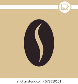 Coffee bean vector icon.