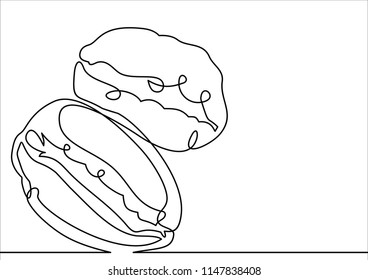 Coffee bean vector icon, caffeine symbol. line-continuous line drawing