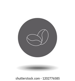 Coffee bean vector icon, caffeine symbol. Modern, simple flat vector illustration for web site or mobile app