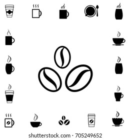 Coffee Bean Vector Icon Iisolated on White Background