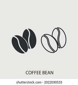 Coffee bean vector icon illustration sign for web and design
