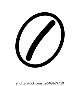 Coffee bean vector icon illustration.