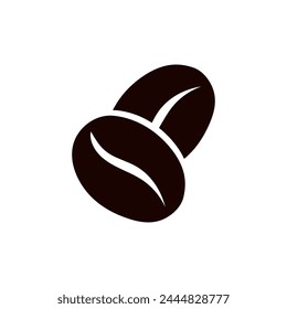 Icono de Vector de grano de café Plantilla de logotipo, diseño de ícono de Vector, conjunto de granos de café sobre fondo blanco