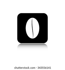 Coffee bean - vector icon  with shadow