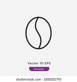 Coffee bean vector icon. Coffee symbol. Best modern flat pictogram illustration for web and mobile apps design.