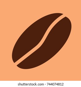 Coffee bean vector illustration. Doodle style. Design, print, logo, decor, textile, paper.