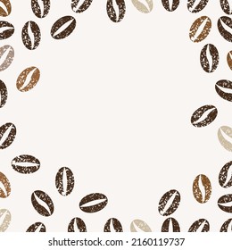 coffee bean vector illustration with grunge effect for background