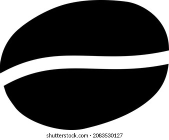 Coffee bean vector illustration on a white background. An isolated flat icon illustration of coffee bean.