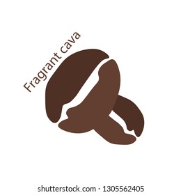 Coffee bean vector illustration. Coffee sign. Coffee grain vector isolated on white.