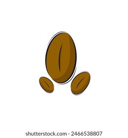 Coffee bean vector, isolated coffee beans in white background, suitable for logo web