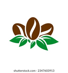 Coffee Bean Vector Logo Design Template