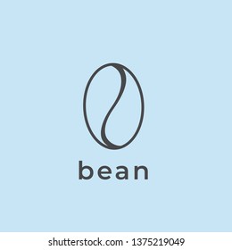 Coffee bean vector logo. Coffee bean icon