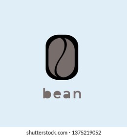 Coffee bean vector logo. Coffee bean icon