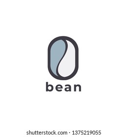 Coffee bean vector logo. Coffee bean icon