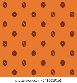 Coffee Bean Vector Seamless Pattern