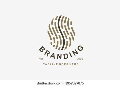 Coffee bean vintage logo in bold and matching line art