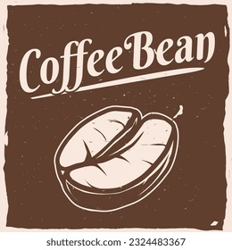 diseño de póster cuadrado vintage de frijol de café
