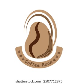 Logotipo de estilo vintage de grano de café, insignia retro grano de café y línea de ícono logotipo de sello de diseño de Vector en estilo vintage y moderno, Vector de símbolo de marca de cafetería premium.