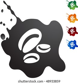 Coffee Bean web button isolated on a background.