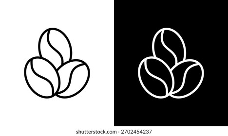 Coffee Bean White Icon Set Design