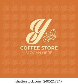 Coffee bean Y letter logo | EPS format | Editable