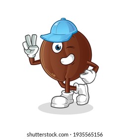 coffee bean young boy character. cartoon mascot vector