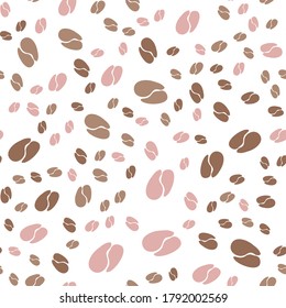 Coffee Beans. Abstract Seamless Pattern In Vintage Style. Artistic Wallpaper Abstract Background. Modern Graphic Element