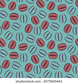Coffee beans abstract seamless pattern design