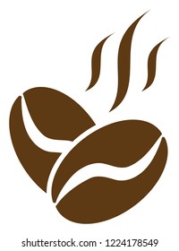 Coffee beans aroma icon on a white background. Isolated coffee beans aroma symbol with flat style.