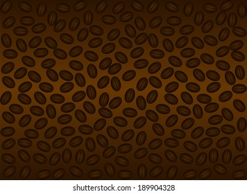 Coffee beans background, brown gradient - seamless wallpaper can be created.