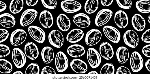  coffee beans background. Coffee beans pattern background. Coffee beans wallpaper. Coffee Beans Illustration for packaging.