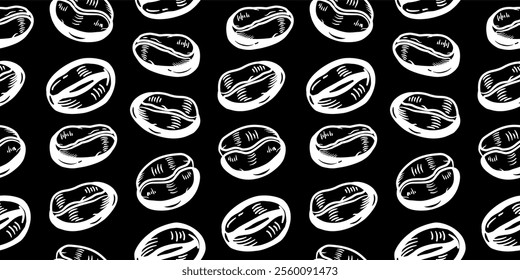  coffee beans background. Coffee beans pattern background. Coffee beans wallpaper. Coffee Beans Illustration for packaging.