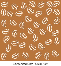 Coffee, beans background, vector