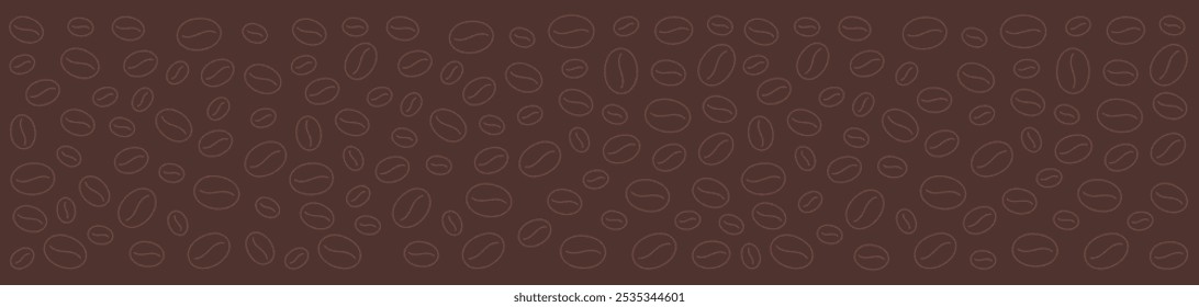 Coffee Beans Background - Vector Illustration. Editable outline stroke line.