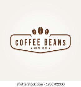 coffee beans badge retro vintage logo template vector illustration design. simple classic bar, restaurant, coffee shop emblem logo concept
