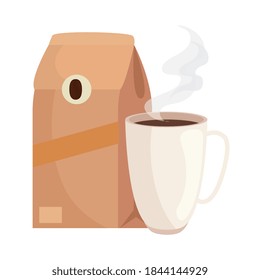 Coffein-Frühstück und Getränke-Thema Vektorgrafik