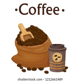 coffee beans in a bag and poured coffee
