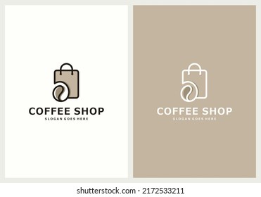 coffee beans and bags logo design