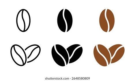 Grãos de café em variações de cor preta e marrom que representam sementes torradas aromáticas para bebidas bebida energia café da manhã prazer cafeína