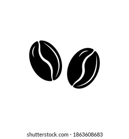 Café frijol Icono negro sobre blanco. Diseño glifo simple. Ilustración vectorial.